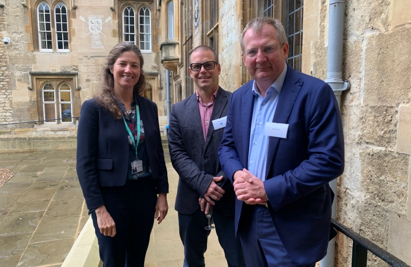 Cllr Juliette Ash supporting Adrian Sell, CEO of Oxfordshire community foundation at the launch of Getting Oxfordshire Online